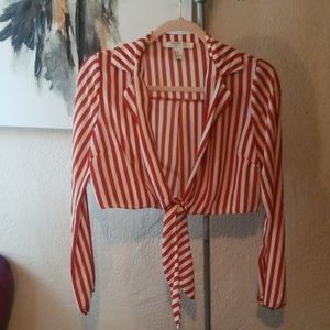 Rust Striped Crop Top